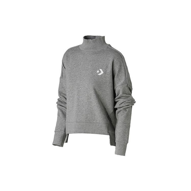 (WMNS) Converse Knit Mock Neck Sweatshirt Asia Sizing Grey Women s 10007185-A02 L