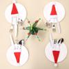 30pcs Mini Christmas Santa Hats Kitchen Tableware Silverware Holders Accessories