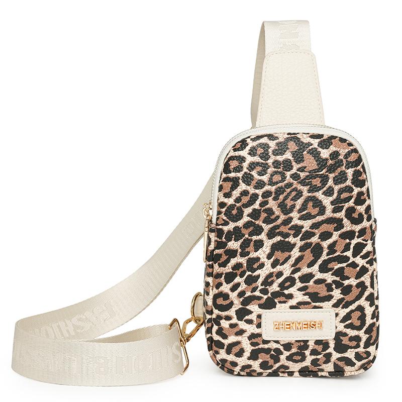 Women's Chest Bag Leopard Shoulder Crossbody Bag Lightweight Travel Satchel