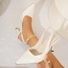 New In Pumps Footwear Elegant Women Heeled Shoes Fashion Buckle Strap Female Pointed Toe Slingbacks Ladies High Heels Shoes