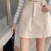 Women's Corduroy High-Waist A-line Skirt, Petite, Coffee, Plus Size, Hip-Hugging, Autumn/Winter 2026.