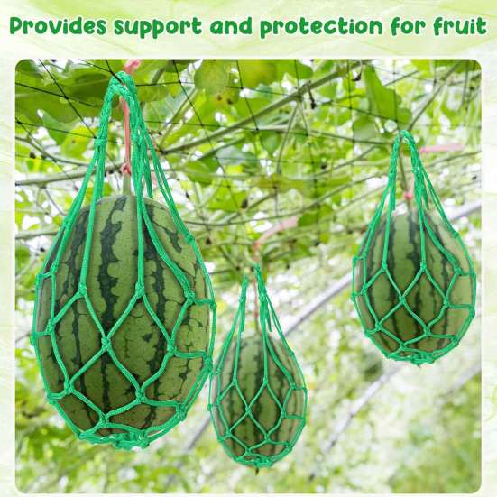 UV Resistant Fruit Support 10Pcs Watermelon Sling Nets, Weatherproof Reusable Melon Holder Space Saving Vine Mesh, Hammocks for Cantaloupe Cucumber