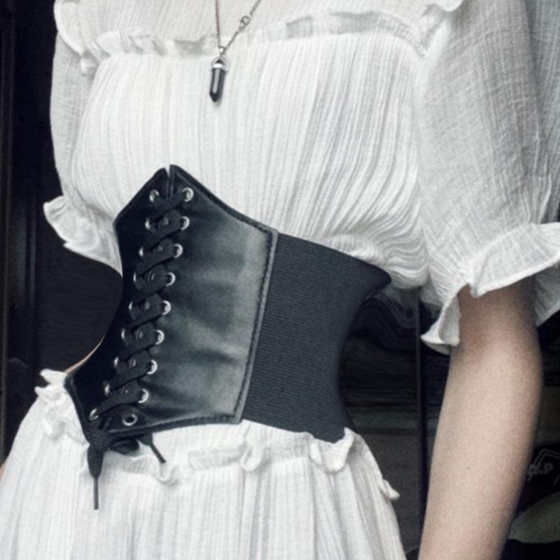 Women's Decorative Simple All-Match Fashionable Wide Elastic Waist Belt