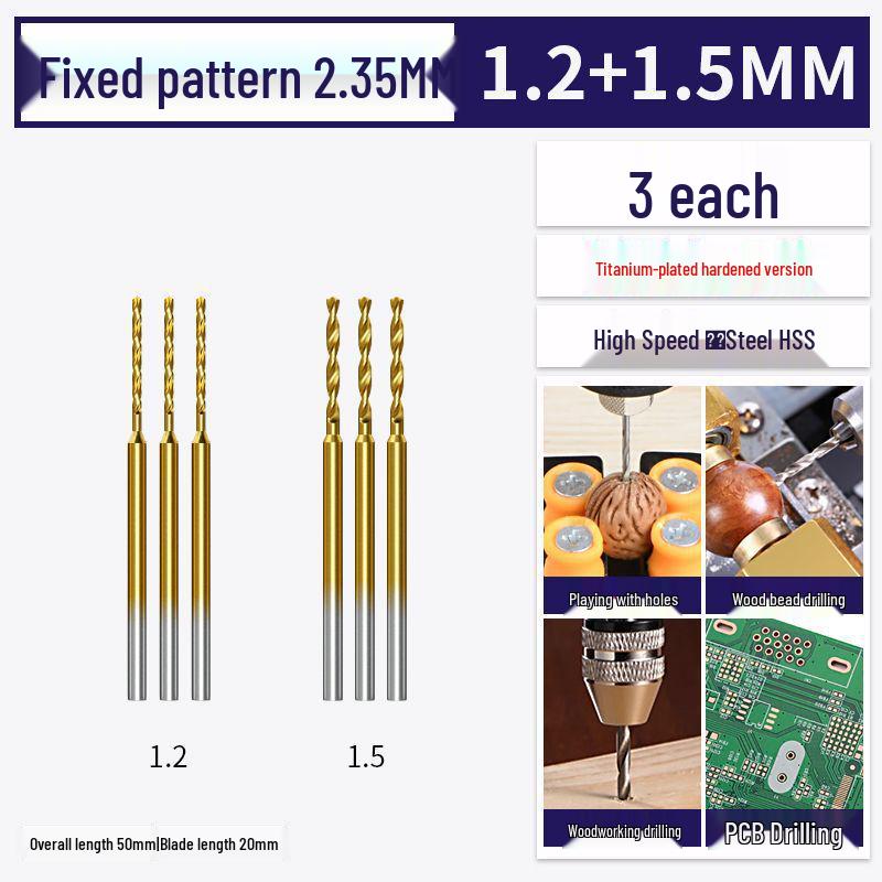 2.35mm Shank High-Speed Steel Micro Twist Drill for Woodworking and Amber Drilling