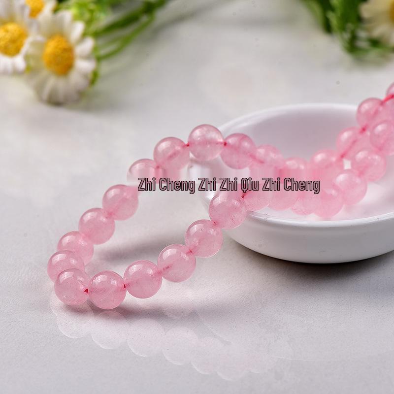 Natural Pink Crystal Beads - Transparent Round DIY Accessories (8-12mm)