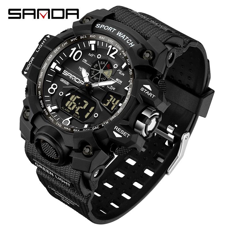 Sanda 3133 Montre de Sport Lumineuse pour Homme - Tendance Mode Ado Multifonctionnelle