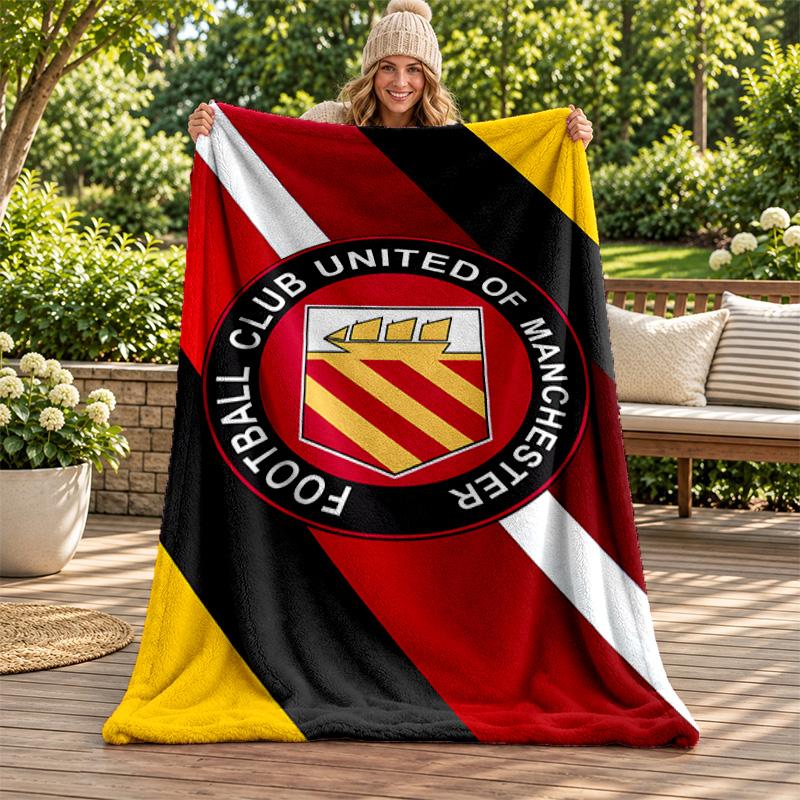 FC Manchester Decke Flanelldecke Weiche Gemütliche Plüschdecke für Sofa Bett Leichte Heimdekoration Geschenke für Weihnachten verschiedene Feiertage