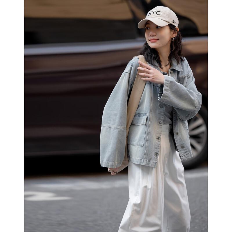 

Женская джинсовая куртка Demana в стиле хай-стрит, свободного кроя S