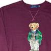 Polo Ralph Lauren FW23 Solid Color Bear Pattern Crewneck Long Sleeve Fleece Sweatshirt Men Sweatshirt Burgundy MNPOKNI16810694-B46