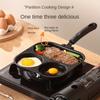 3-In-1 Breakfast Extra Thick Frying Pan Home Egg Pan Flat Bottom Skillet Steak Eggs Hamburger Non-Stick Pan