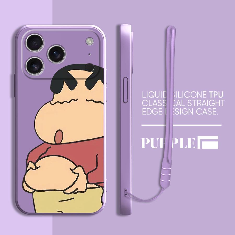 Cute Crayon Shin-chan Case for Apple iPhone 17 Pro Max 12 Plus 16 XS XR 15 7 8 Air 13 Mini 11 Phone Cover