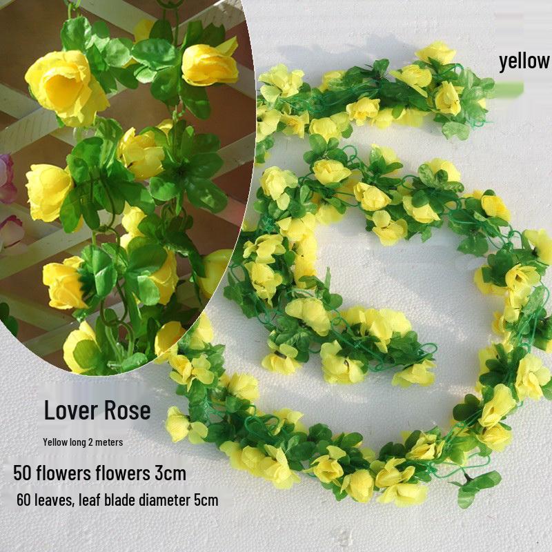 Artificial Rose Vine Hanging Decor for Walls and Ceilings