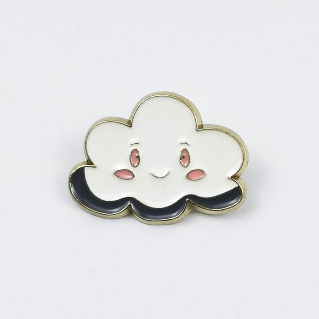 Creative Sun and Cloud Metal Brooch: Cute Geometric Expression Accent for Clothing