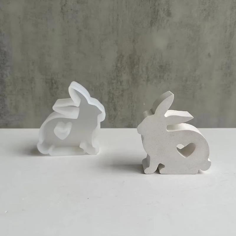 Creative Shape Handmade Molds Heart Rabbit Silicone Mold Chocolate Fondant Baking Cake Mold Resin Epoxy Candle Mold Home Decor