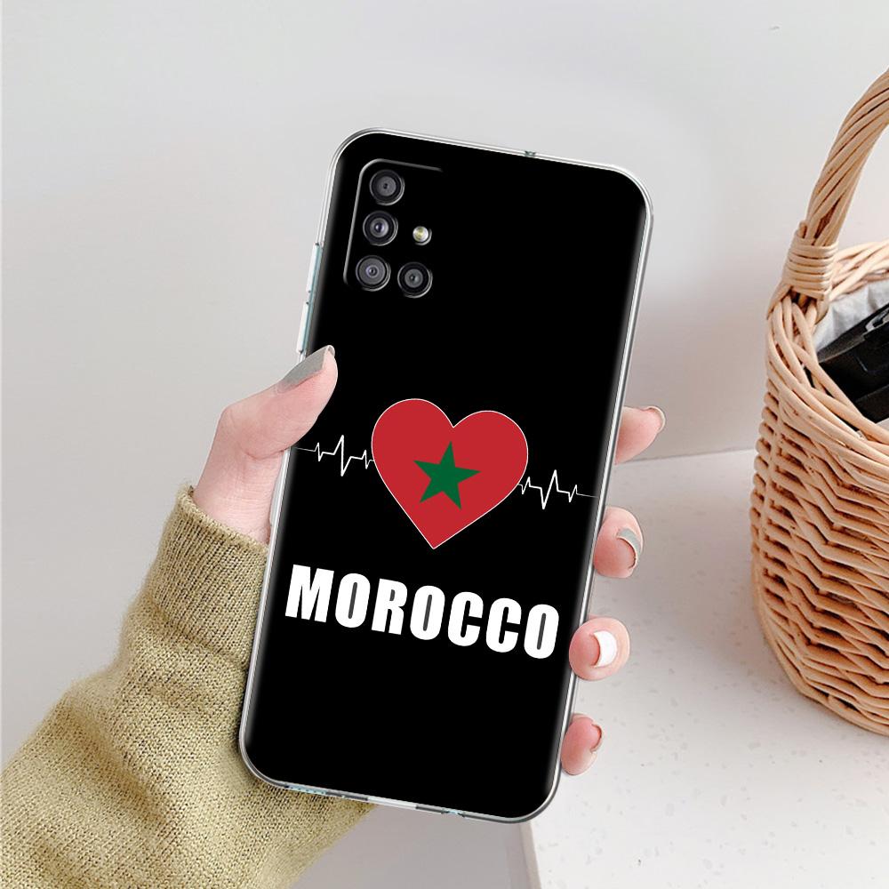 Phone Case For Samsung A15 A13 A35 A55 A51 A71 A41 A31 A21S A03S A05 A17 A23 A25 A33 A53 A73 5G A07 4G Cover Morocco Flag Soccer