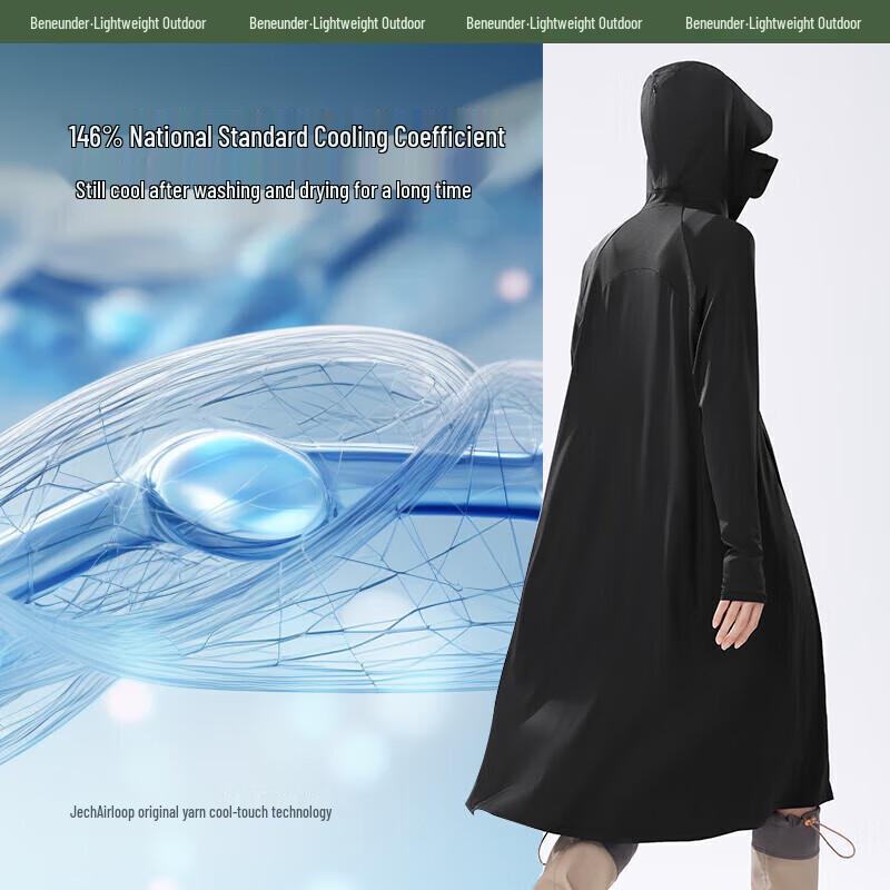 Beneunder Women's Long Ice Silk Sun Protection Hoodie