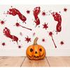 Gyser Halloween Dekoration Vægklistermærker Blodig Fingeraftryk Blodig Håndaftryk Fod 3D Tapet Vandtæt Gulv Dør Dekoration