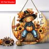 Garden decorations,autumn harvest festival decorations,wooden hanging decorative signs,Little girl and pumpkin pattern,2D flat products