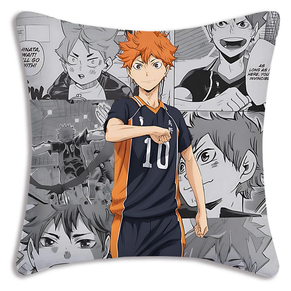 Comic Anime h-Haikyuus Kissenbezüge Cartoon Sofa Dekoratives Zuhause Zweiseitiger Druck Kurzer Plüsch Niedlicher Kissenbezug