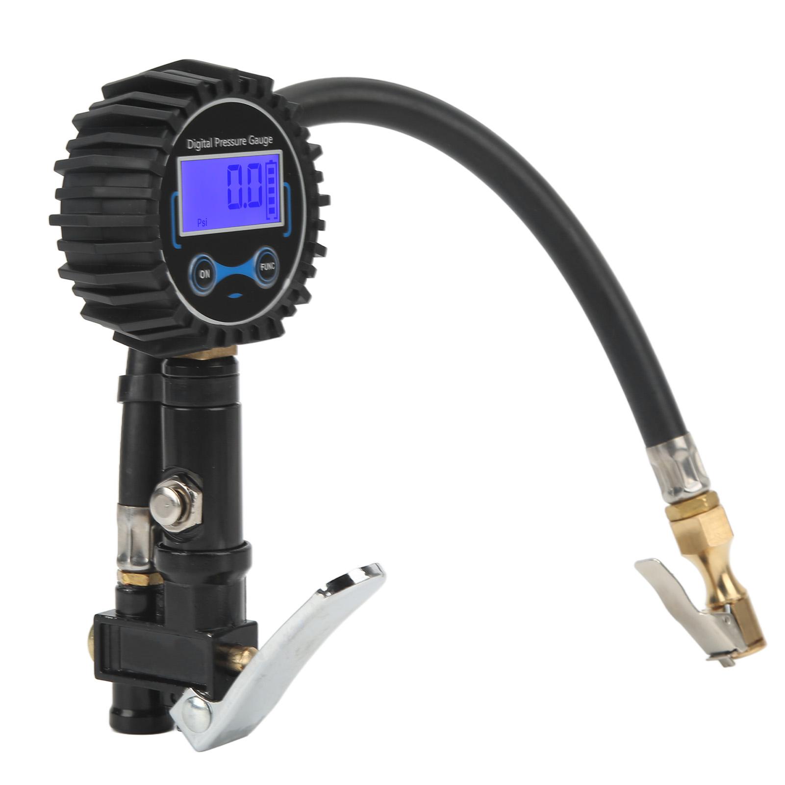 

0‑200PSI Tire Inflator with Tire Pressure Gauge LCD Digital Display 4 Pressure Units for Motorcycle Car Van Truck Bus