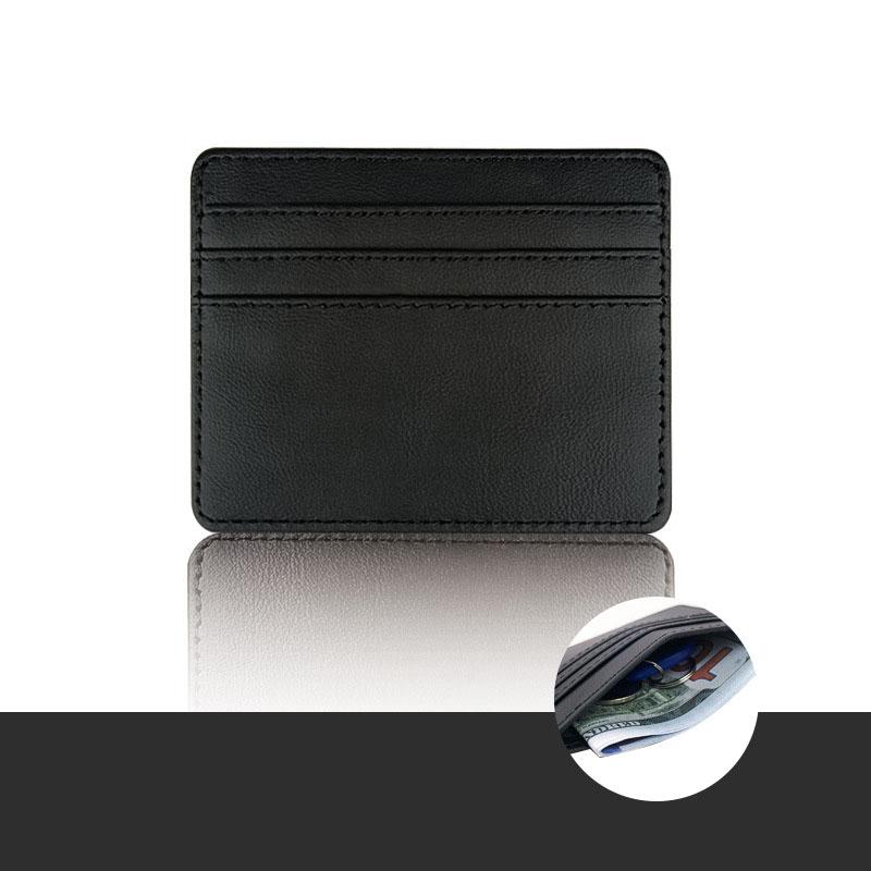 1 PZ Portafogli da Uomo Ultra Sottile Mini Business Porta Carte di Credito Bancarie Semplice Nero Donna Piccolo Porta Monete Porta Carte Custodia Borsa