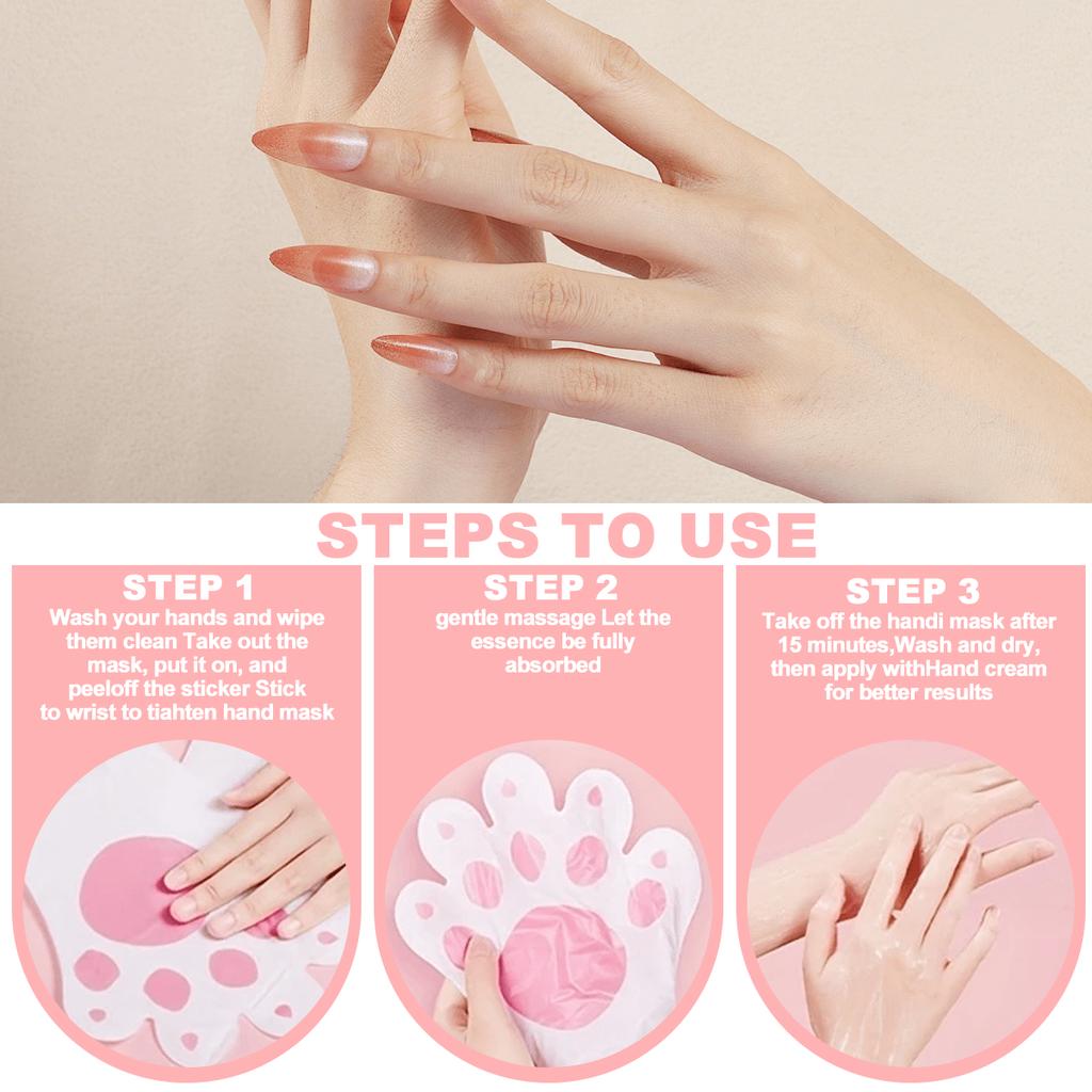 10 Pairs Cat Paw Hydrating Hand Mask, Moisturizing And Hydrating Gloves,Fade Fine Lines,Moisturize A