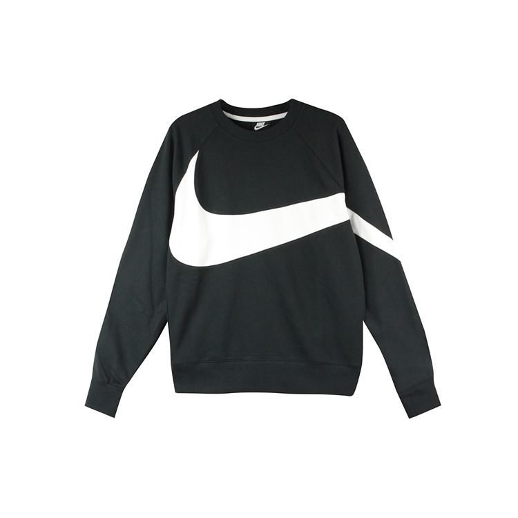 Nike Sportswear Big Swoosh French Terry Crew Neck Sweatshirt Men Black AR3089-012 S