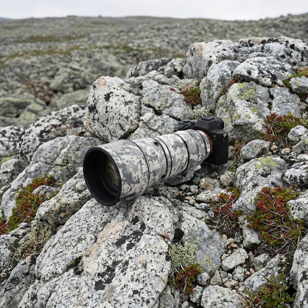 ROLANPRO Waterproof Lens Cover for Sony FE 300mm GM OSS Lens Camouflage Lens Protection Cover for Telephoto Scratch Bird Photography Gray Digital