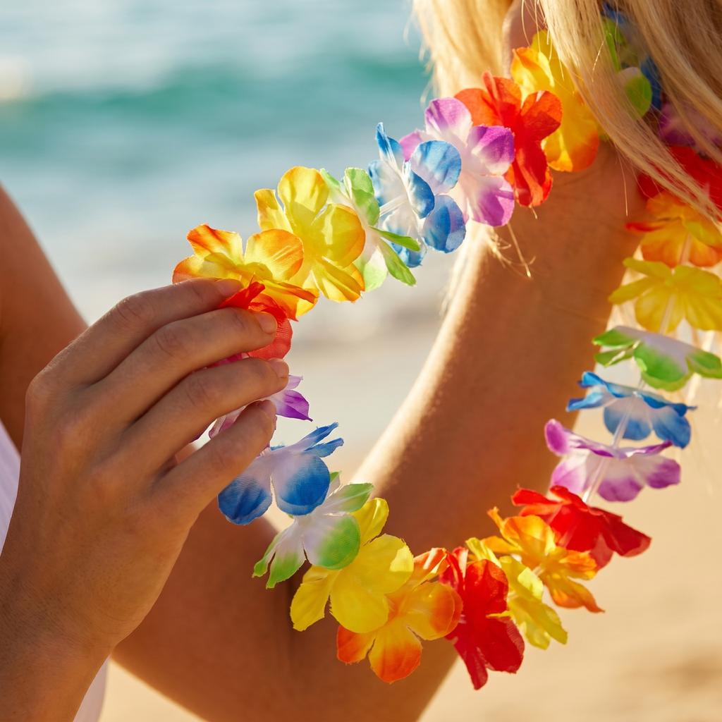 Artificial Hawaiian Festival Neck Garland One Piece Per Pack Simulated Floral Lei for Celebration Event Party Decoration