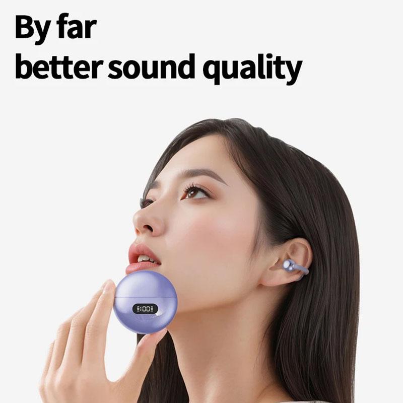 Ear-Clip Painless Wear Wireless Earphones 360° Surround Music Super Bass With HD Microphone Headset Touch Control Low Latency