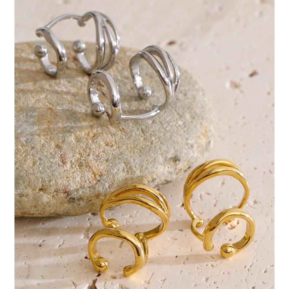 Eetit Personal Unisex Jewelry Non Piercing Stainless Steel Double-Layer Ear Clip Bone Earrings Waterproof Attractive Jewelry