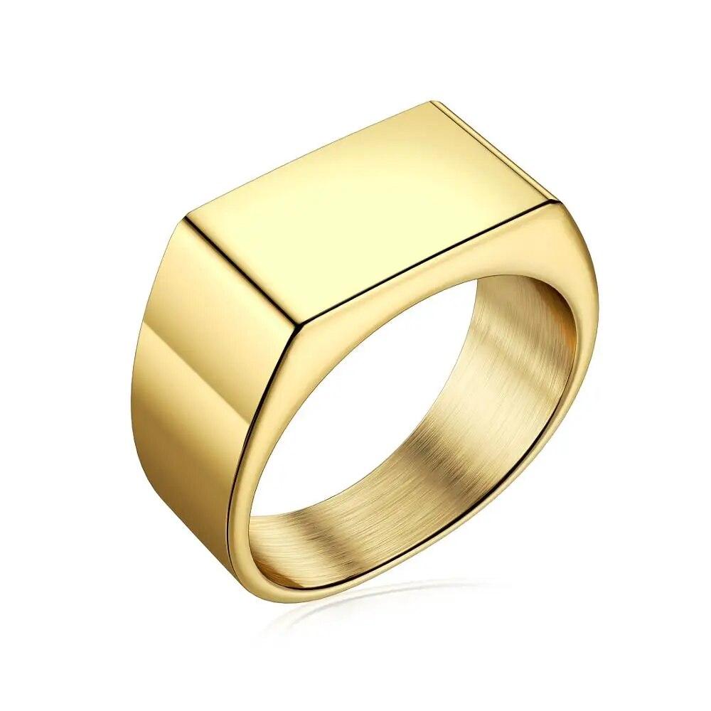 Jiayiqi Männer Ring Punk Rock Glatte 316L Edelstahl Siegelring Für Männer Hip Hop Party Schmuck Großhandel Männlich Hochzeit anel