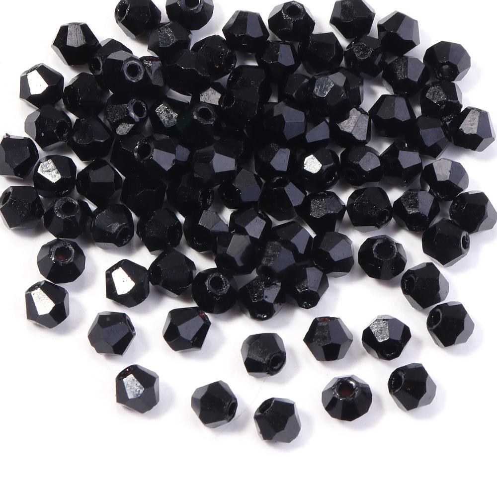 200pcs/lot 4mm Colorful Glass Crystal Beads Bicone Beads Loose Spacer Beads For Jewelry Making DIY Bracelet Necklace Accessories