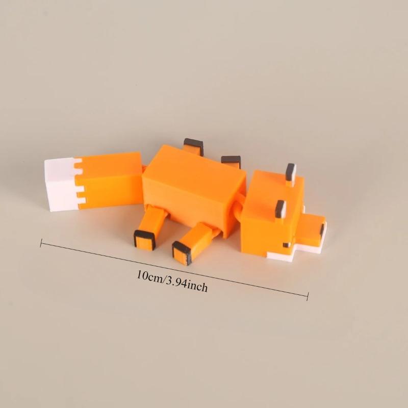1 PZ Volpe Pixel Pollo Animali Giocattoli Articolazioni Mobili Giocattoli Fidget Statuetta Decorazioni Scrivania Auto Casa Statua Regali
