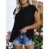 2026 Summer New Women's Solid Color Round Neck Pocket T-Shirt, Loose Casual Side Slit Short Sleeve