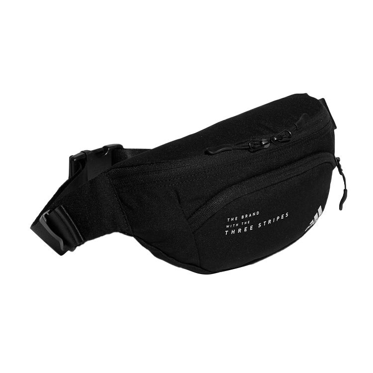 adidas Portable Zipper Closure Polyester Crossbody Waist Bag Unisex Bags Black GL8606