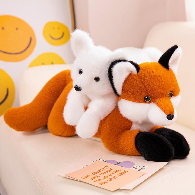 Wucifang Bags Unisex Orange 45-90Cm Cartoon Fox Plush Toy Long Tail Soft Stuffed Doll Huggable Pillow Gift For Birthday Xmas