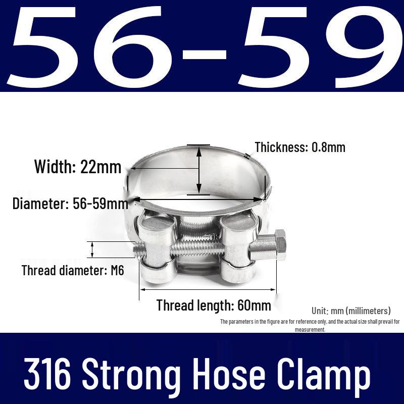 316 Stainless Steel European-Style Thickened Single Head Hose Clamp