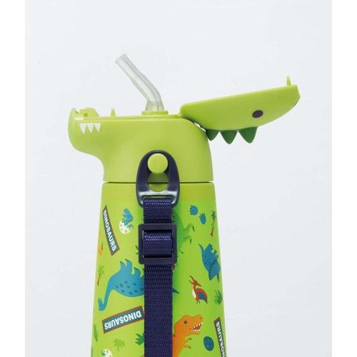 Skater 3D Stainless Steel Straw Water Bottle 370ml Vacuum Duplex Cold Storage Only Dinosaur Dinosaur SSH4D-A