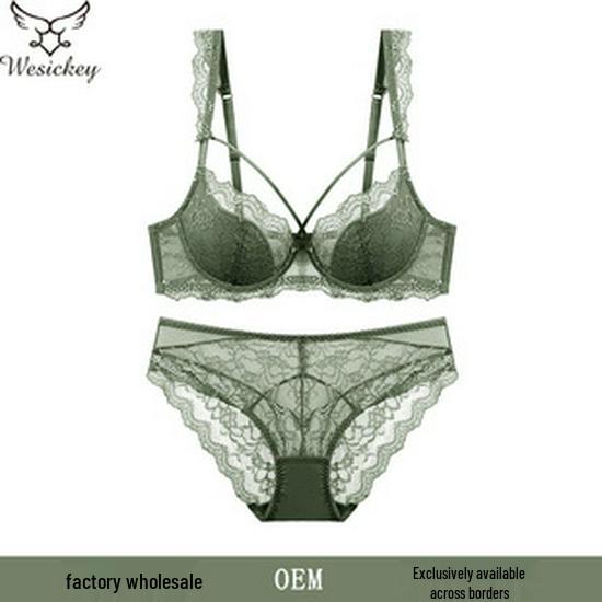 Francouzský styl průhledná krajková souprava podprsenky: Minimalizuje vzhled velkých prsou, Proti povislým prsům, Sexy spodní prádlo pro ženy