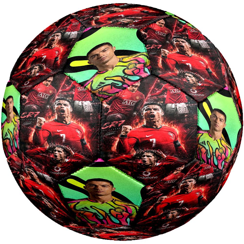 Ronaldo's Cr7 Football Legend Soccer Ball Size 5 Football Machine-Stitched Indoor/Outdoor Training and Matches Soccer Accessory