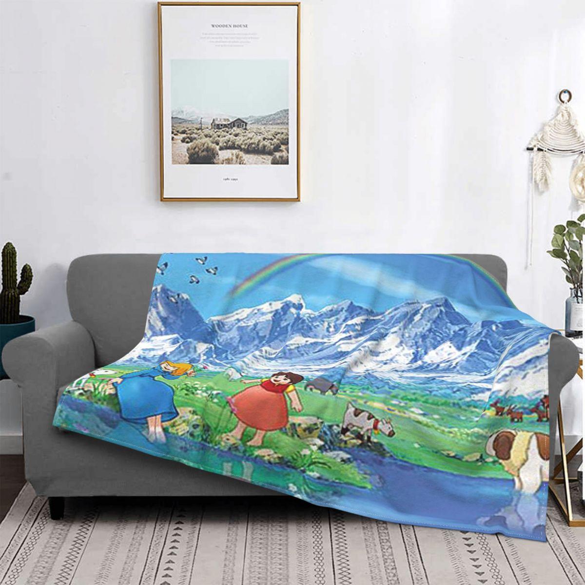 

Heidi A Girl Of The Alps Blanket Fleece All Season cute cartoon Multi-function Soft Throw Blanket for Bedding Bedroom Bedspreads 30x40in