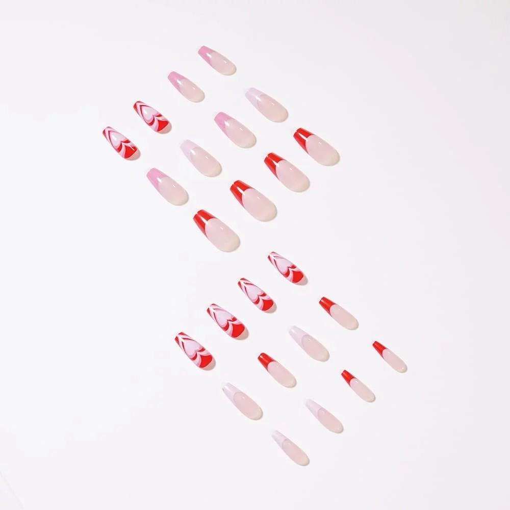 24 Stück kurze Kunstnägel zum Aufdrücken, glitzernde Maniküre-Nagelpflaster, 10 ml