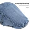 Washable Denim Duckbill Cap: Unisex Flat Cap & Newsboy Beret