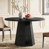 Tribesigns Round Dining Table, 118 Cm, Small Kitchen Table, Black for 4 People, Dining Room Table with Sturdy Base