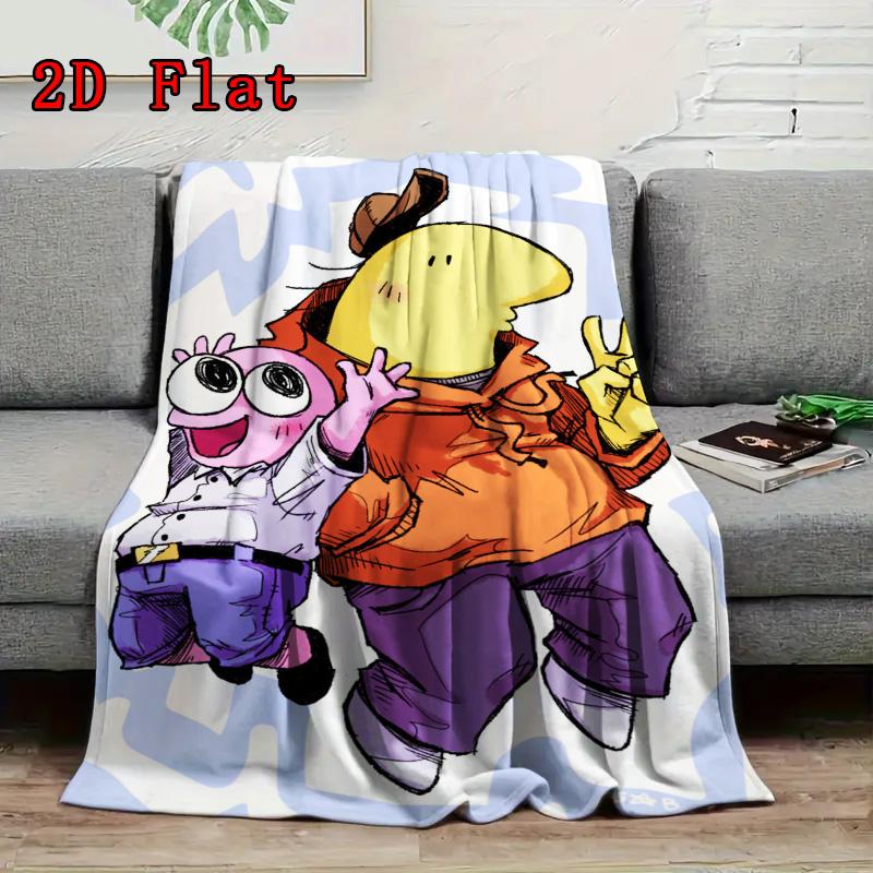 Smiling Friends 2D Flat Pattern Flannel Blanket High quality All Seasons Warmth and Comfort Perfect for Christmas Gifts.NMT0928564