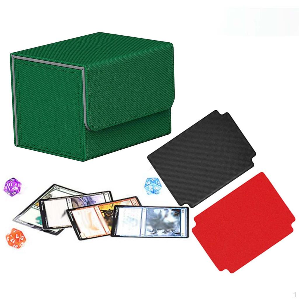 Card Deck Storage Box Protection with 2 Dividers Dice Collectible Game