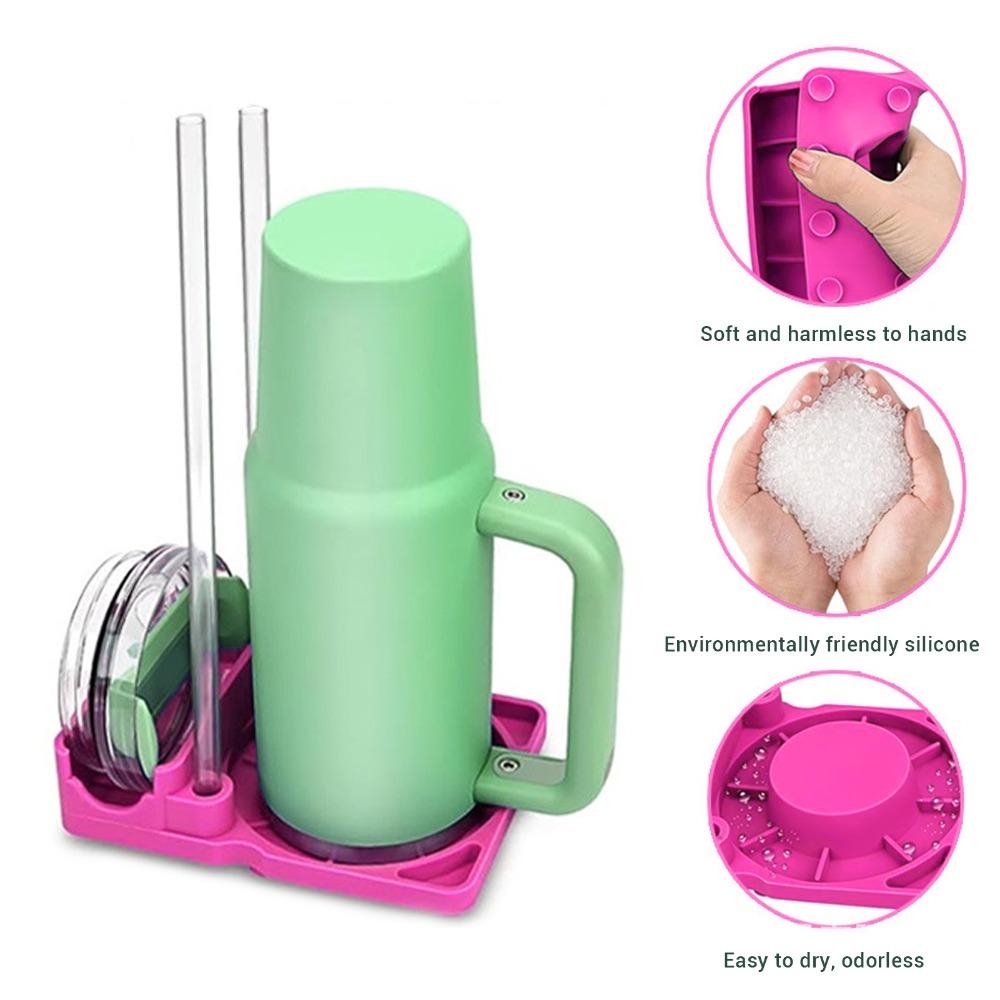 Suction Cup Design Cup Drainer Rack Fast Drying Water Bottle Holder Bottle Drying Rack  RV Travel розы красного