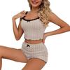 Europäisches & Amerikanisches Sommer Damen Sexy Lässiges Pyjama-Set - Weste & Shorts