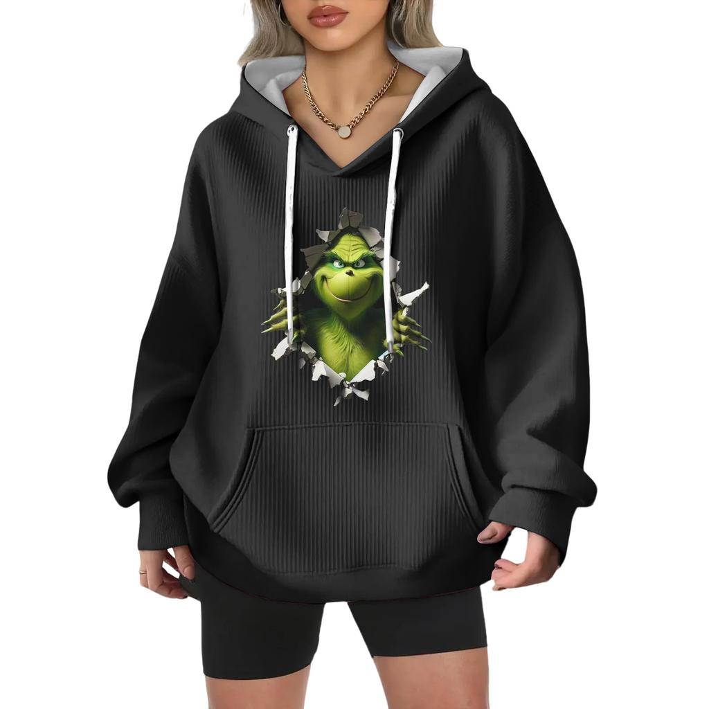 Women's Fashion Casual Christmas Angel Print Pullover Long-Sleeve Sweatshirt